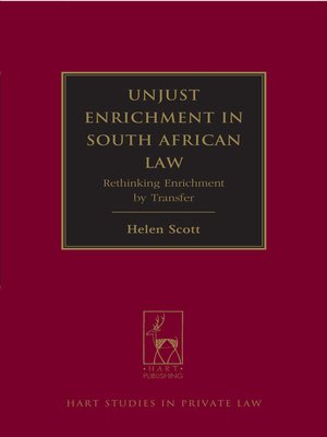 cover image of Unjust Enrichment in South African Law
